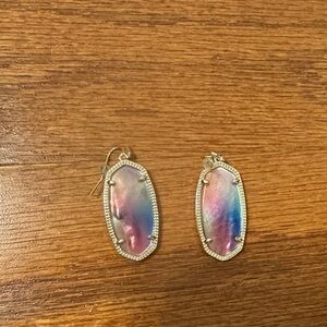 Kendra Scott Gold Elle Rainbow Watercolor Earrings